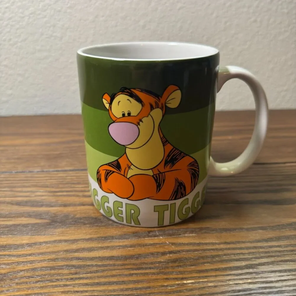 Disney Store Tigger Coffee Mug 12 oz Green Striped Winnie the Pooh Character